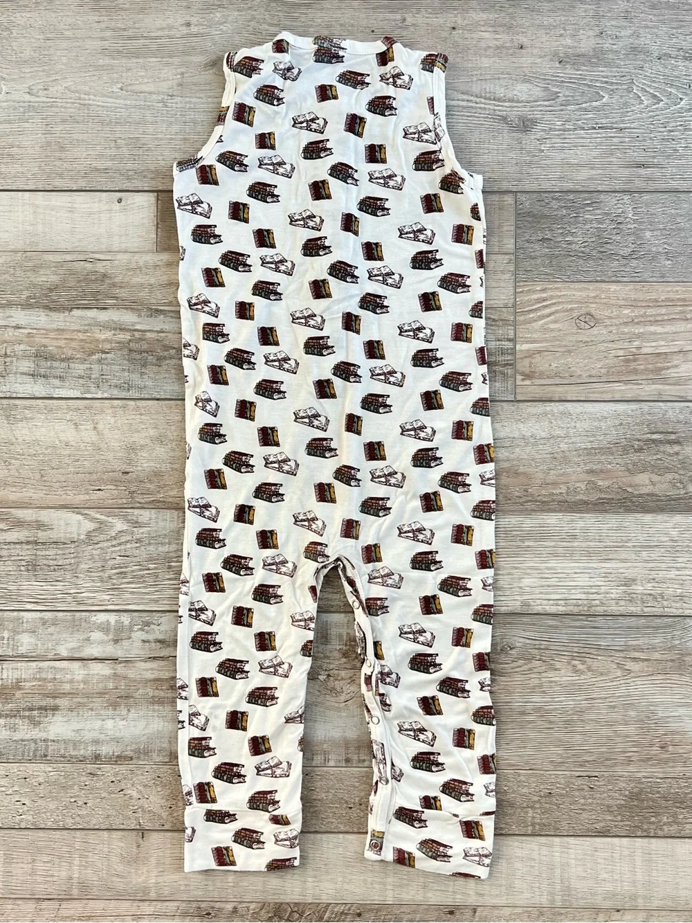 Kate Quinn Bamboo Sleeveless Union Sport Jumpsuit in Vintage Books Size 2T